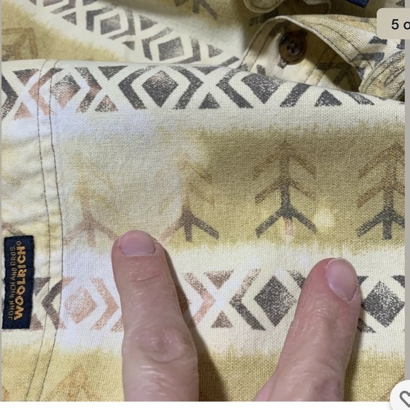 Vtg Woolrich Mens Shirt XL? Yellow Duck Aztec - Picture 5 of 8